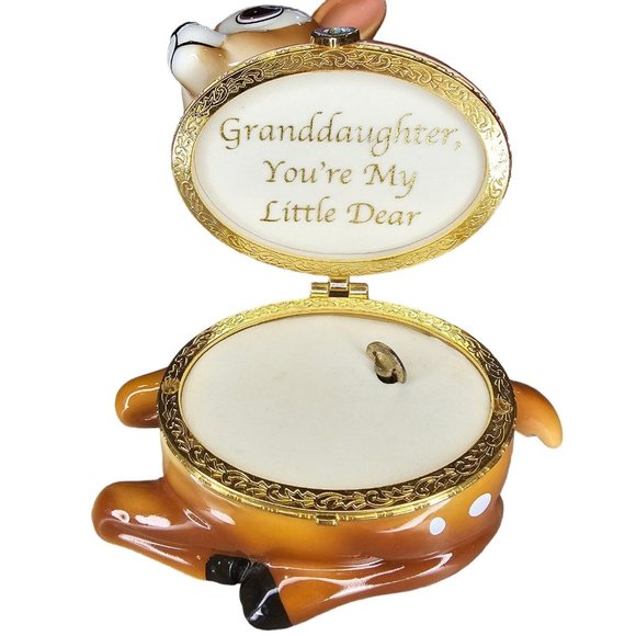 Gift For Granddaughter Bambi Baby Deer Music‎ Box You Are My Sunshine - Picture 4 of 13